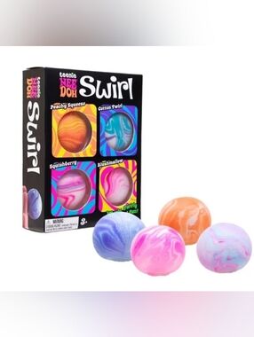 Teenie Nee Doh Swirl 4 Pack Squishy Stress Balls NEW